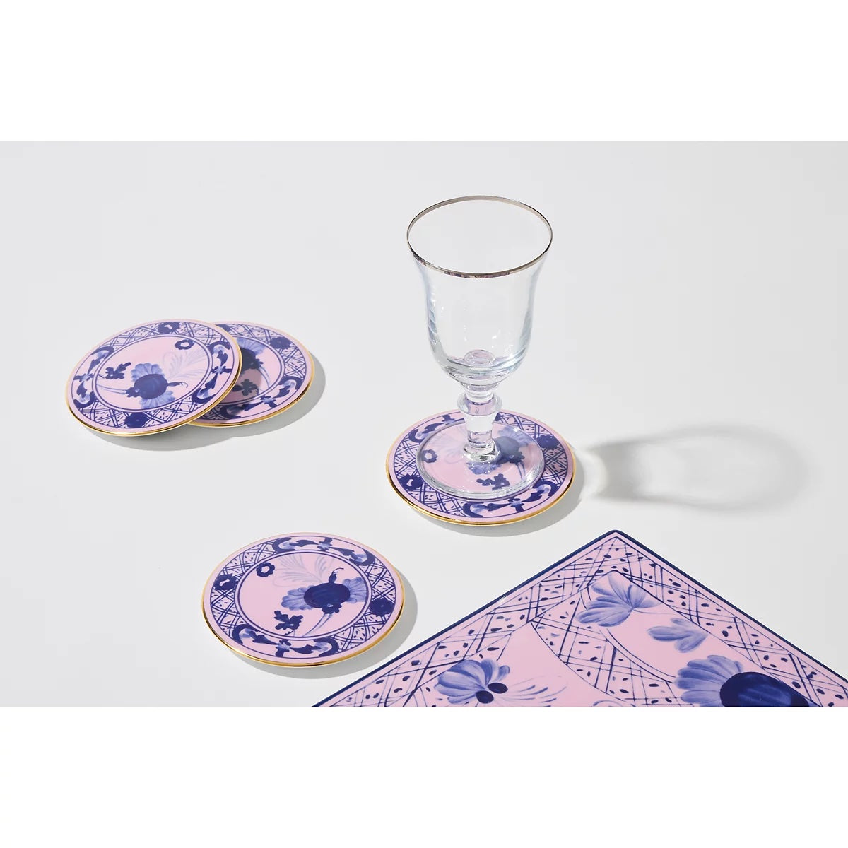 Oriente Italiano Azalea 4pc. Coaster Set by Ginori 1735