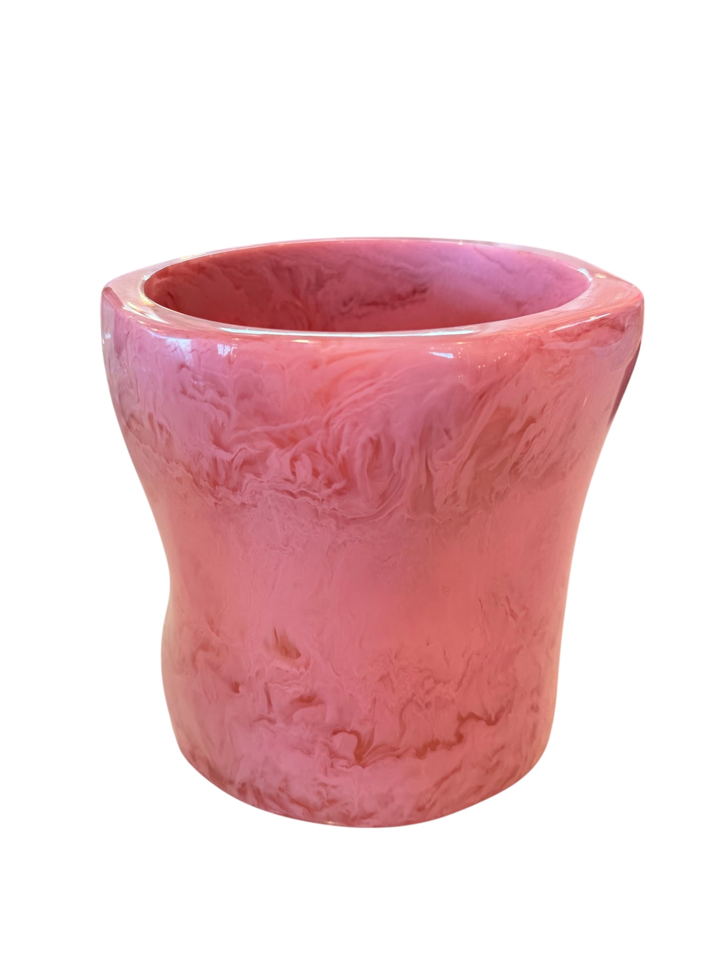 Curved Ice Bucket Pink Swirl