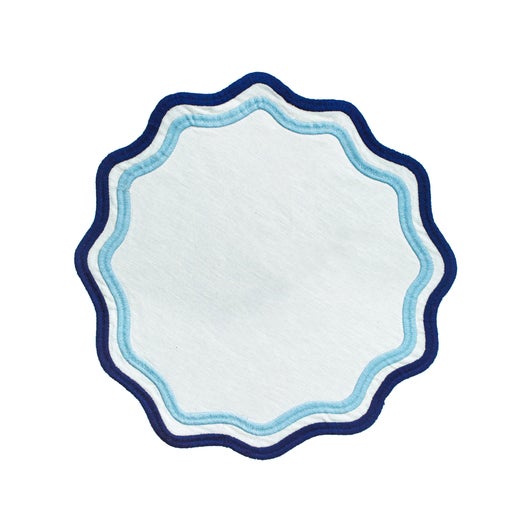 Blue Colorblock Linen Placemats Set of 4