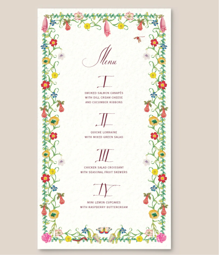 Casa Felix Floretta Menus S/10 9x5
