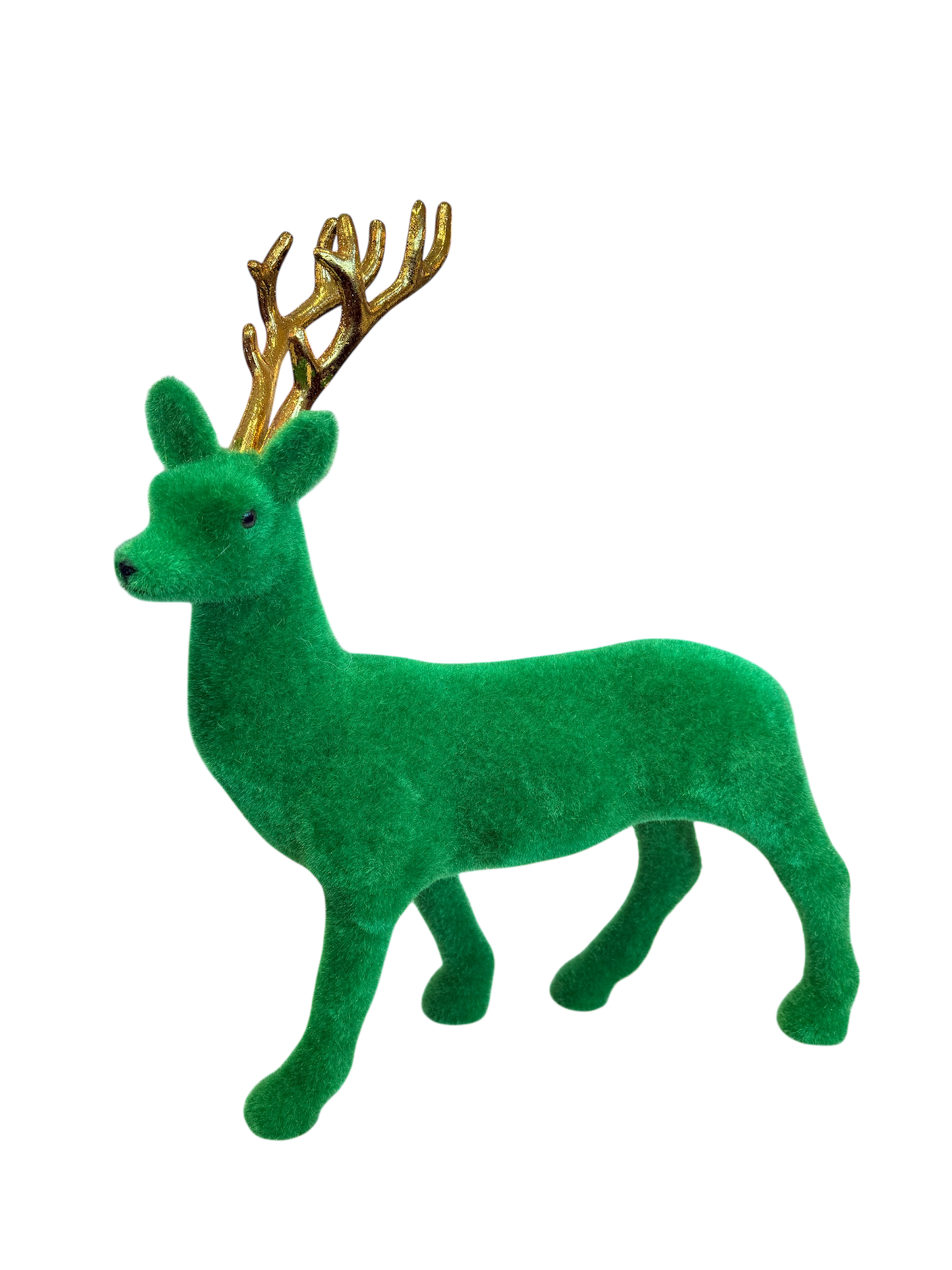 Flocked Reindeer - Kelly Green