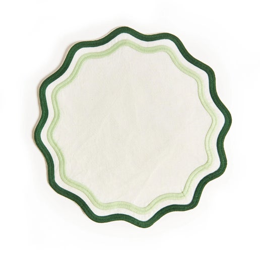 Green Colorblock Linen Placemats Set of 4