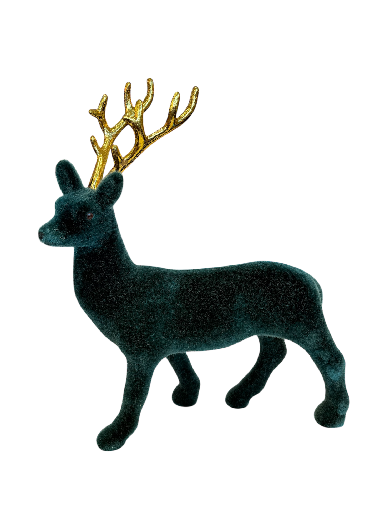 Flocked Reindeer - Forest Green