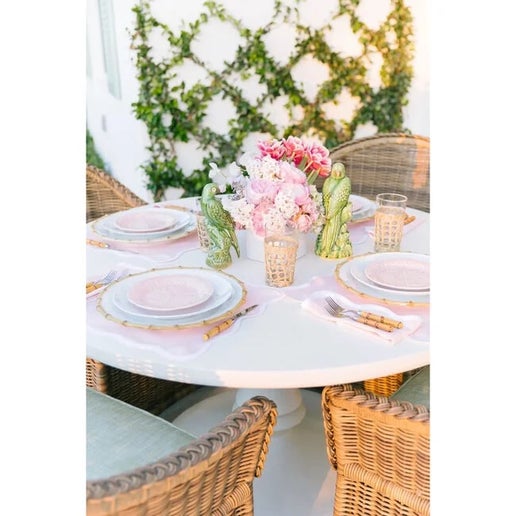 Set of 6 Blush Linen Scalloped Napkins