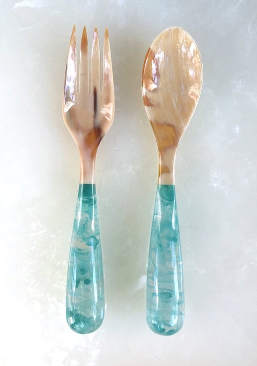 Large Resin Servers Teal