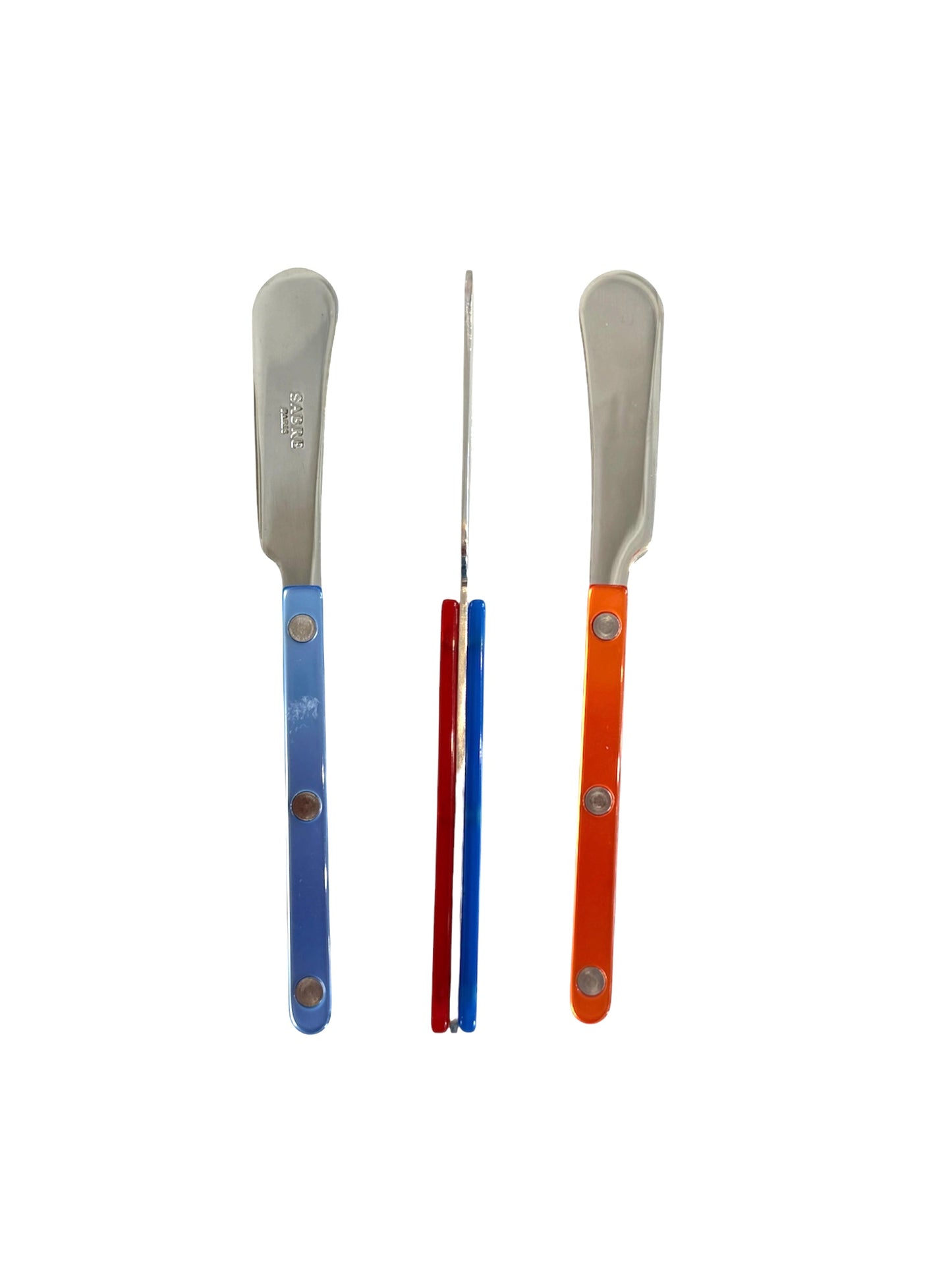 Sabre Bistrot Butter Spreader- Pearly Blue & Orange Bicolor