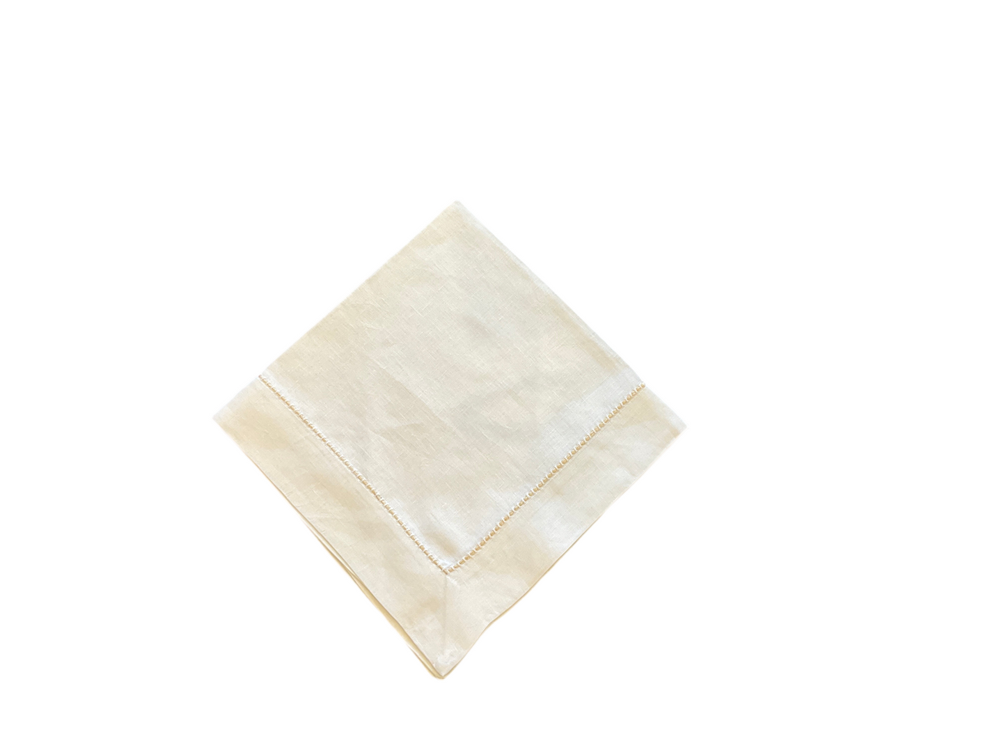 Set of 6 22x22 Bar Stitch White and Beige Napkins