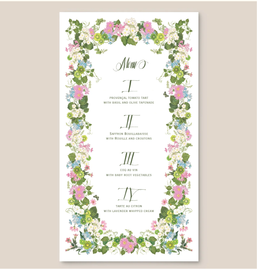 Casa Felix Provence Menus S/10 9x5