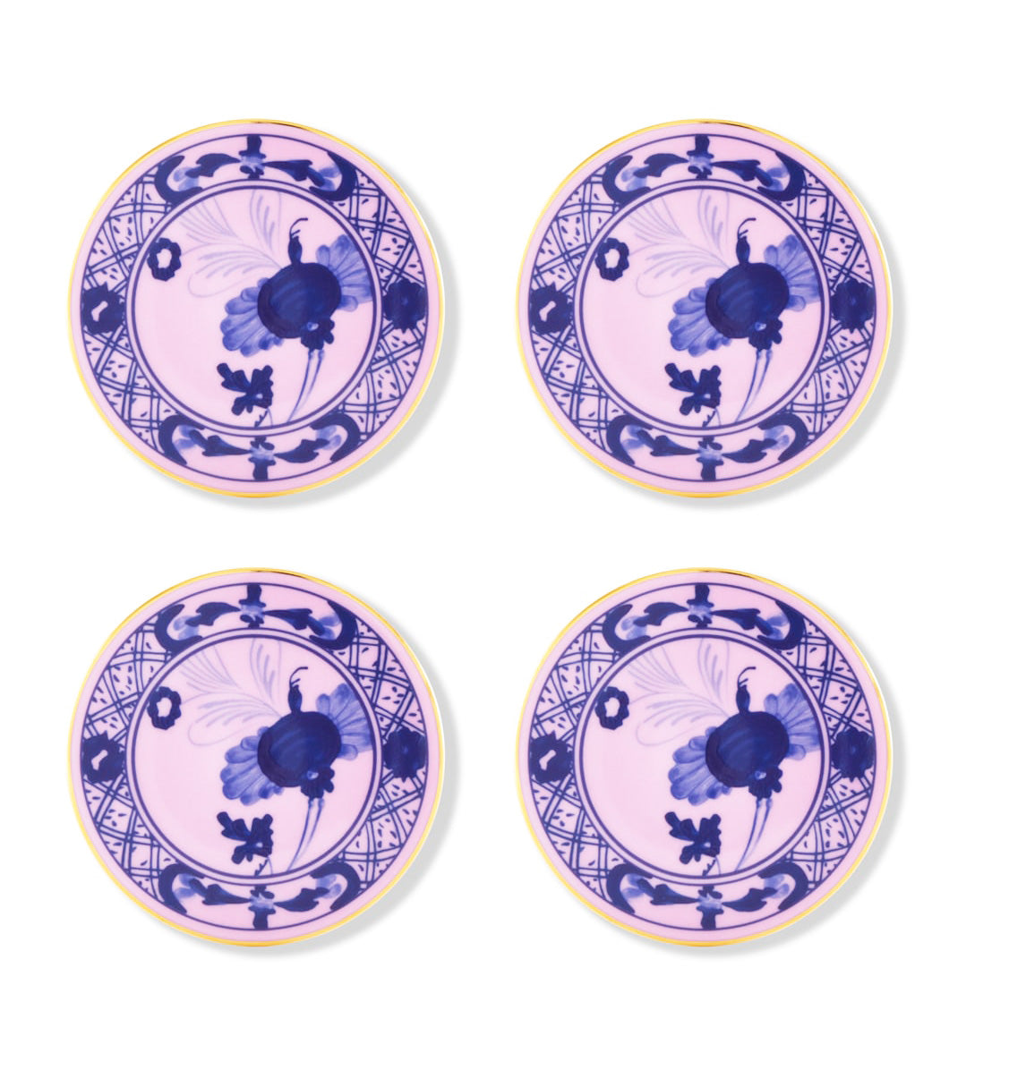 Oriente Italiano Azalea 4pc. Coaster Set by Ginori 1735