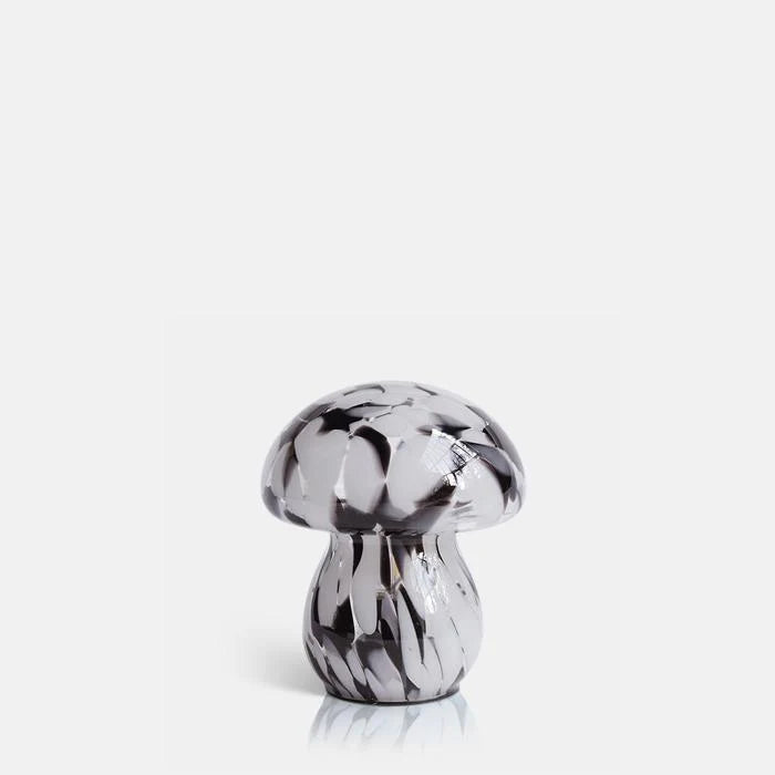 Glass Mushroom LED Light - black and white marble