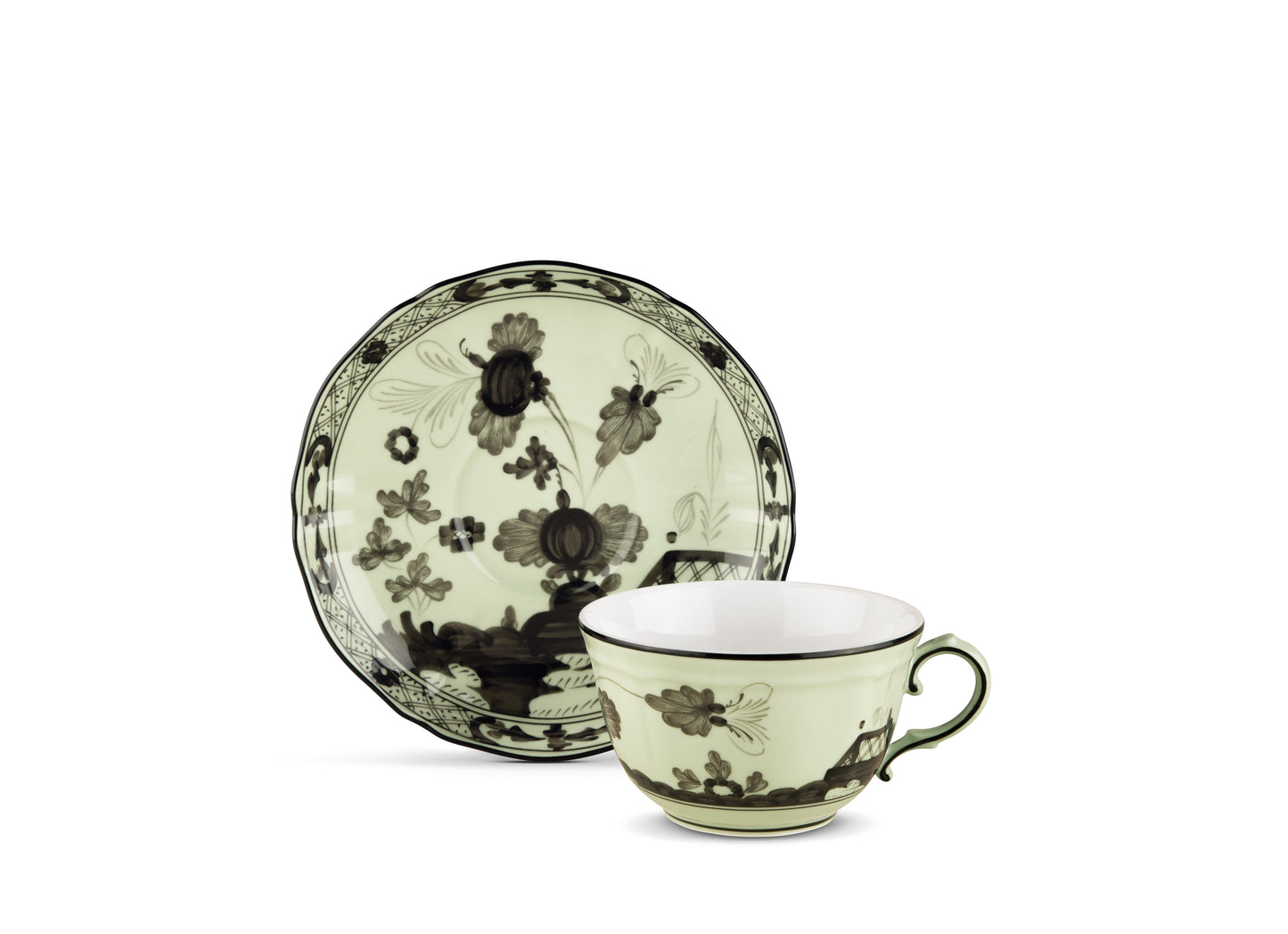 Oriente Italiano Bario Tea cup and Saucer by Ginori 1735