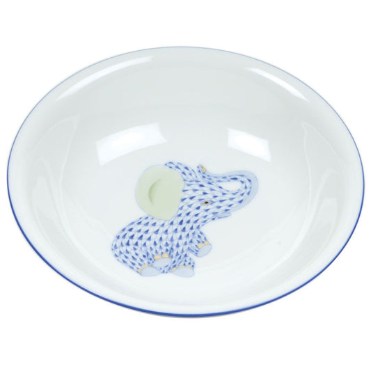 Herend Blue Bowl with Elephant