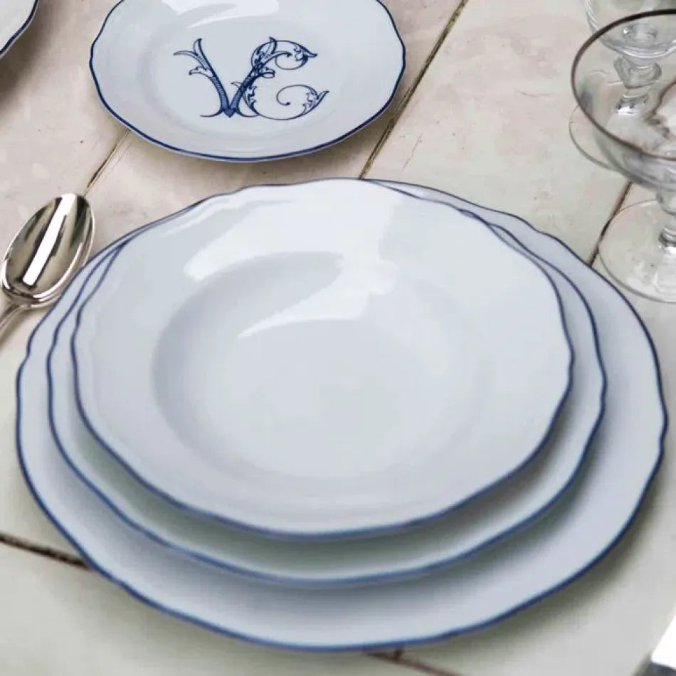 Corona Blue Flat Dinner Plate by Ginori 1735