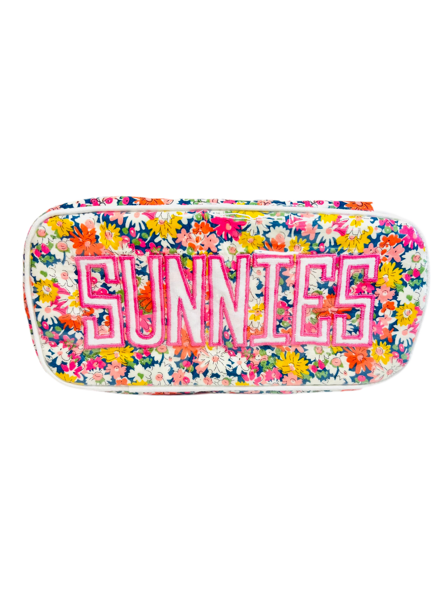 Walker Valentine Sunnies Case - Navy, Orange, and Pink Liberty Floral Fabric