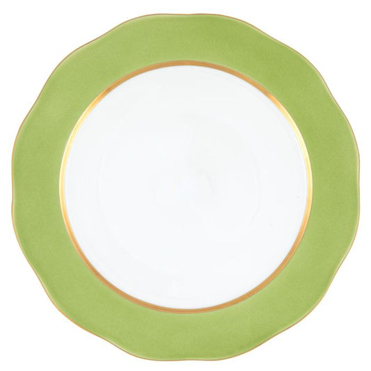 Herend Silk Ribbon Dessert Plate- Olive