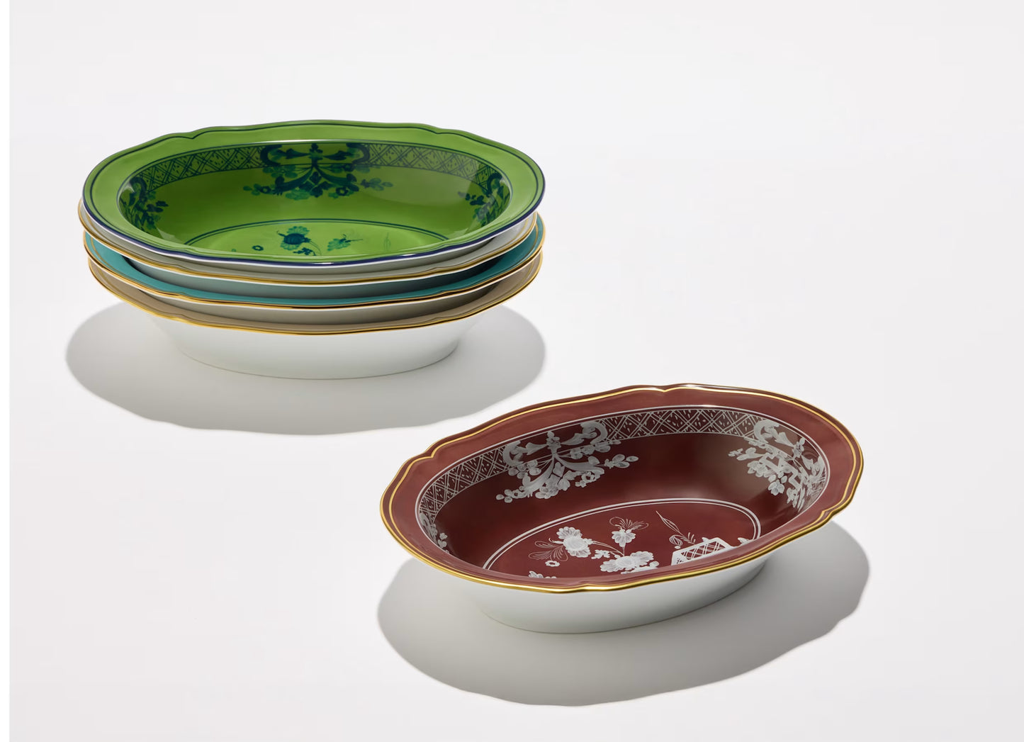 Oriente Italiano Castagna Oval Bowl by Ginori 1735