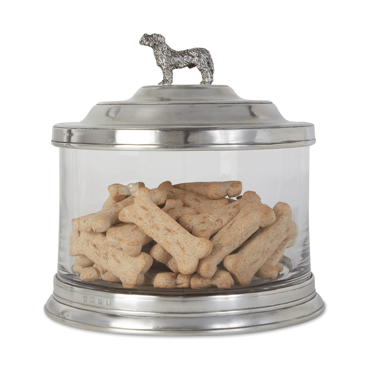 Glass Cookie Jar with Dog Finial
