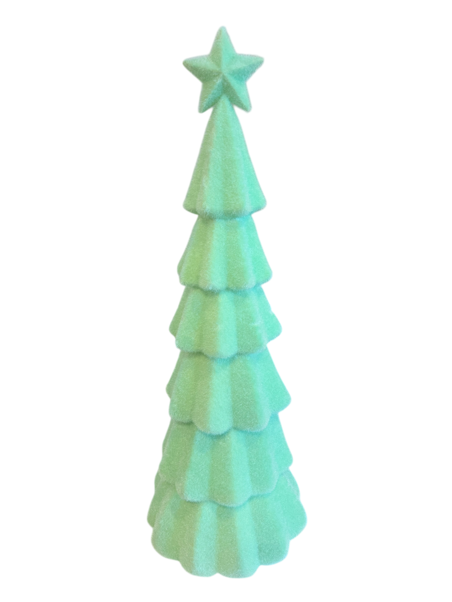 Large Flocked Christmas Tree - Seafoam Green