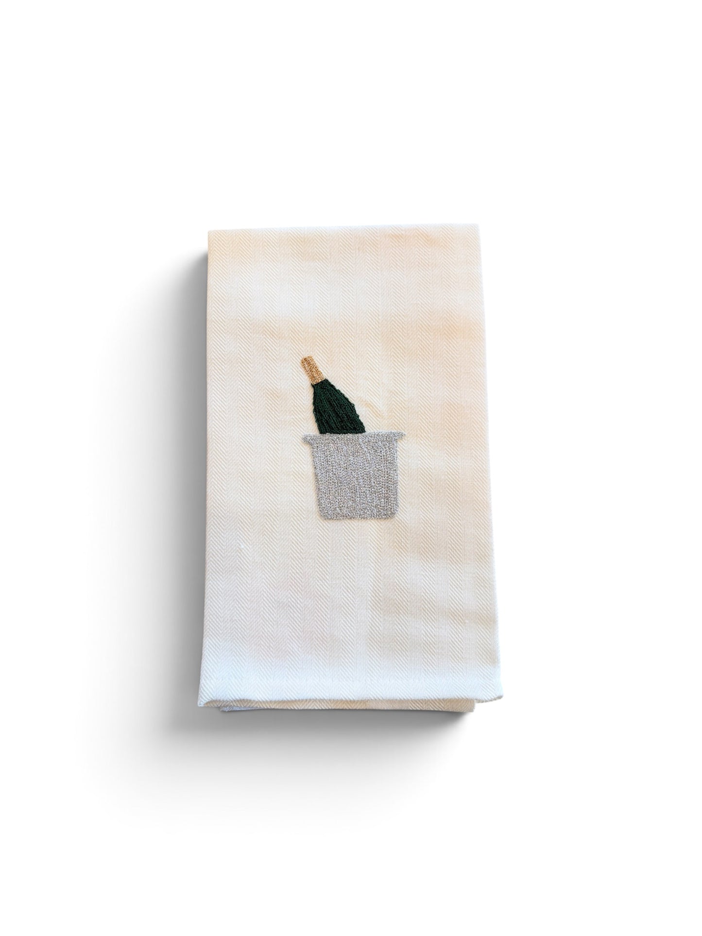 Champagne Embroidered Italian Tea Towel