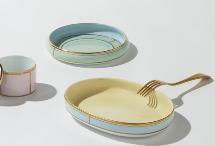 Diva Celeste Pickle Dish by Ginori 1735