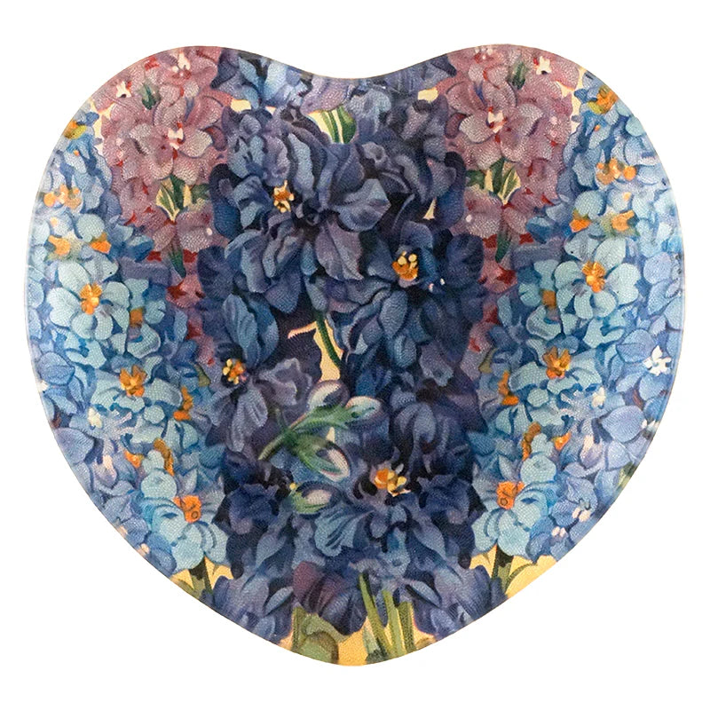 Delphinium Bouquet Heart Dish