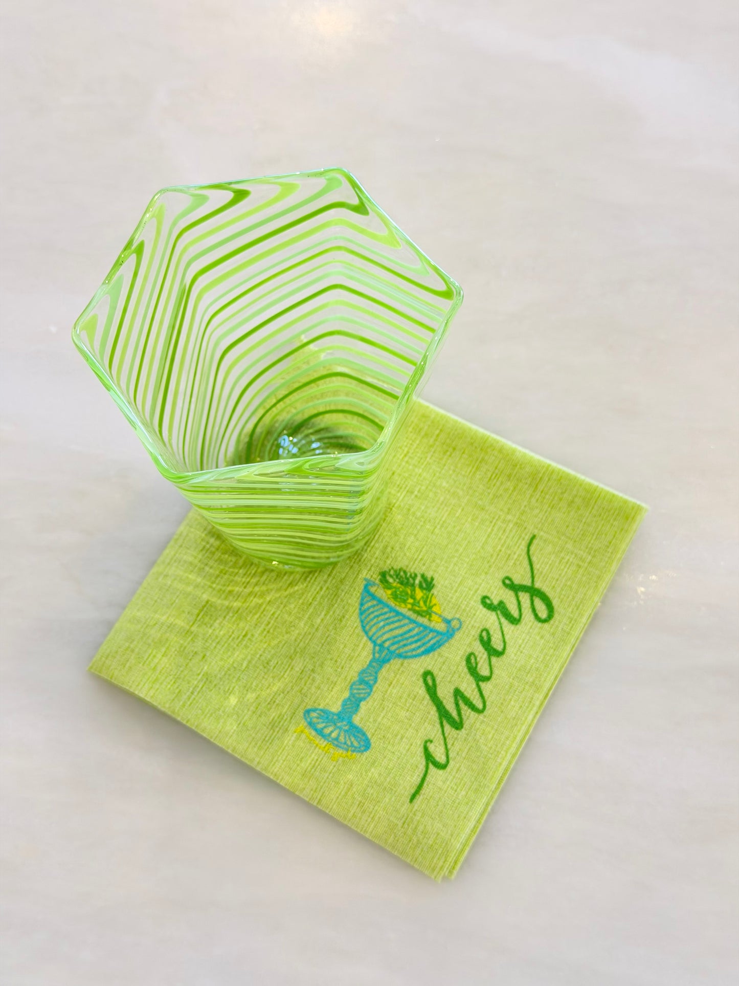 GG Bespoke Light Green Cheers Cocktail Napkins