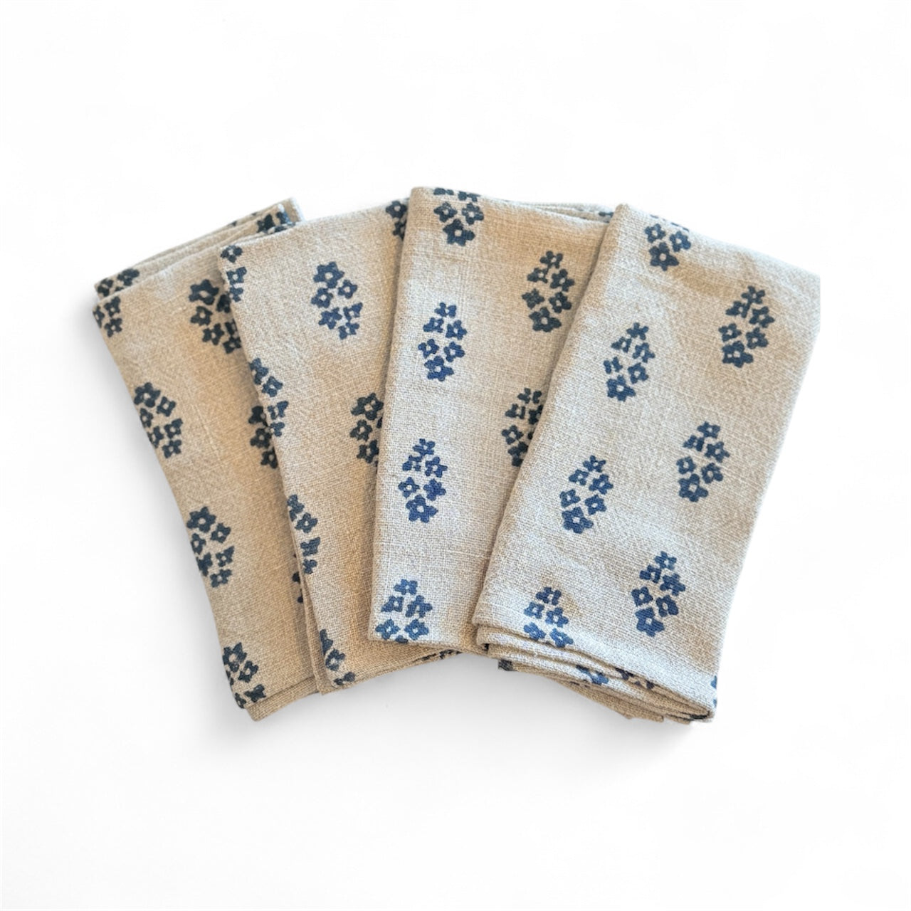 Woven Linen Napkin - Dark Blue, Set of 6
