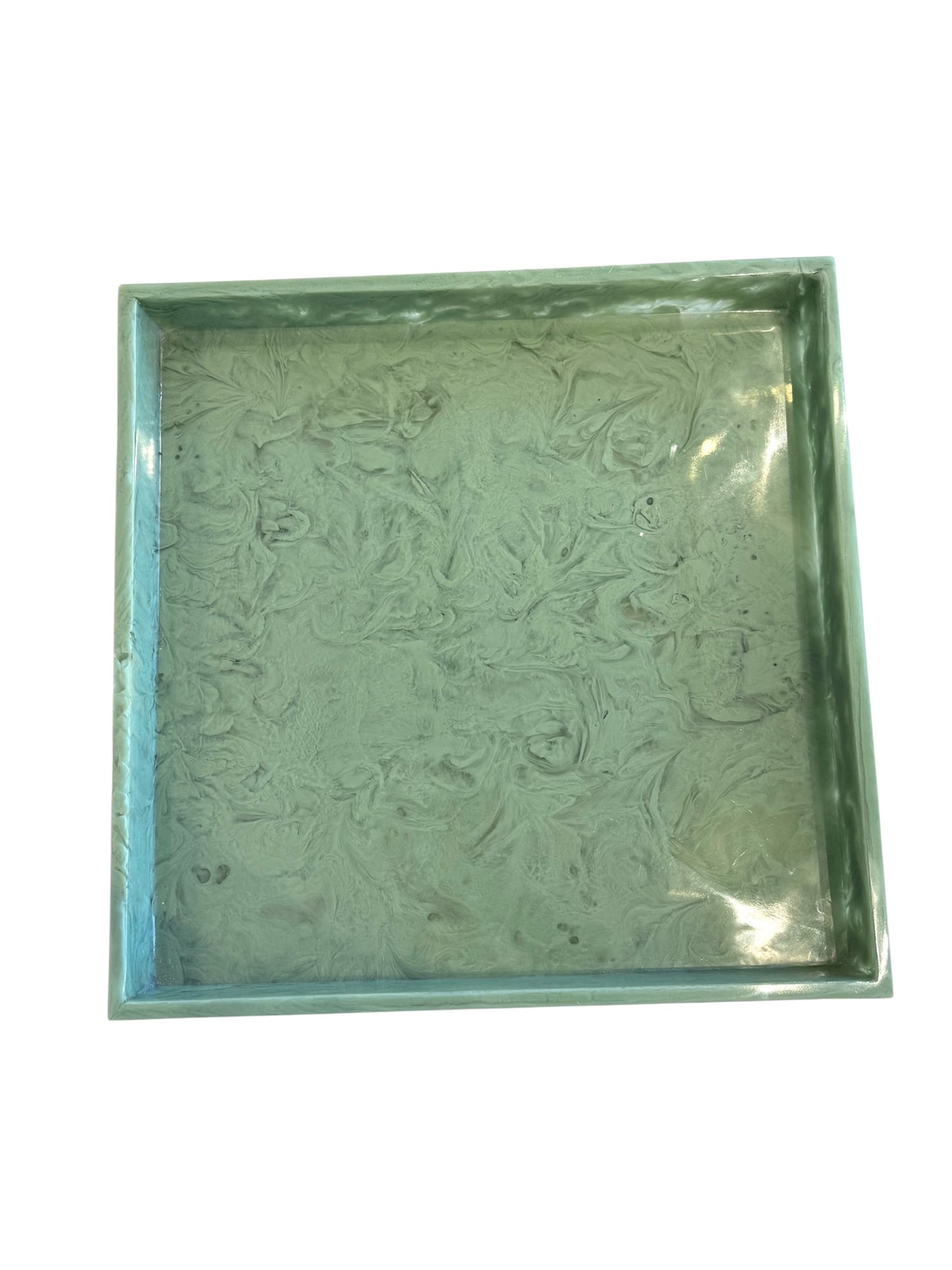 Sage Green Marble Resin Tray