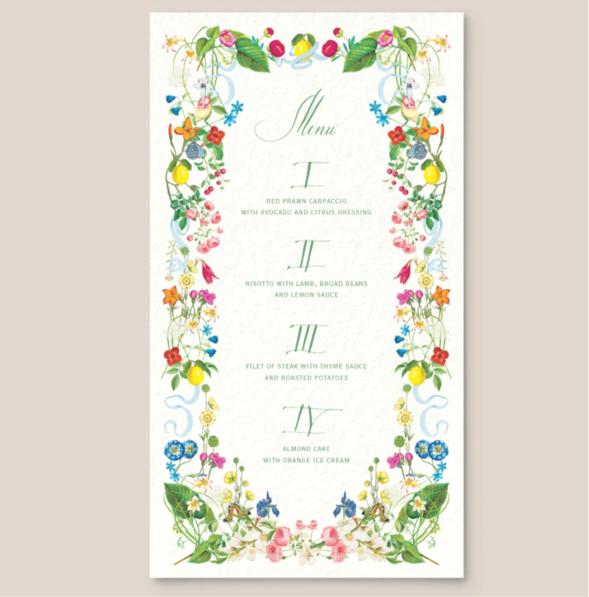 Casa Felix Flower Power Menus S/10 9x5