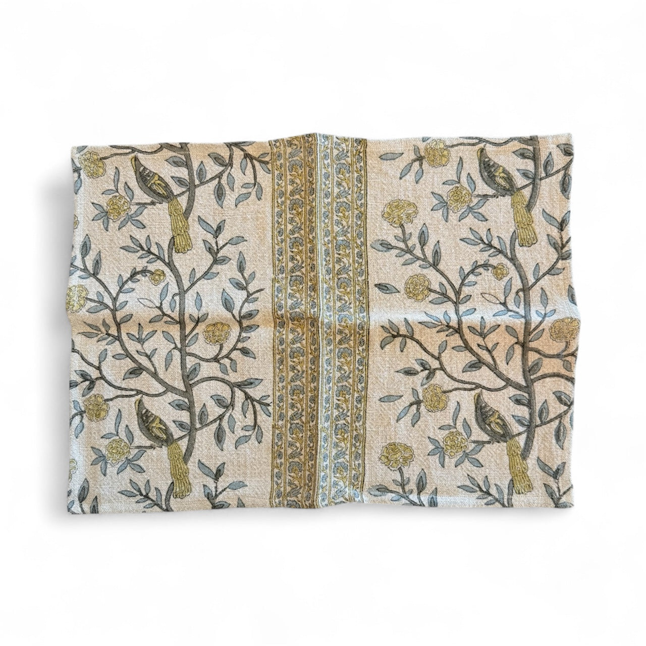Woven Linen Placemats, Bird Print - Set of 6