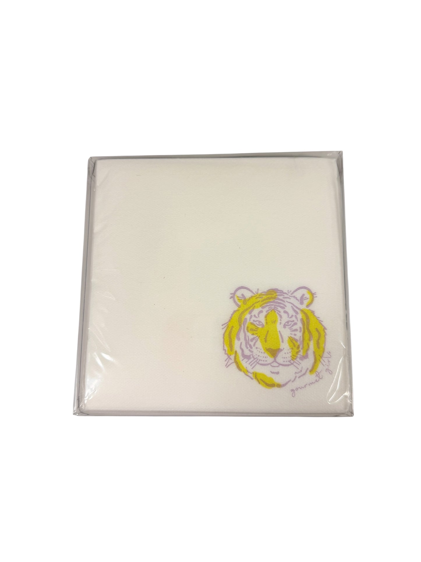 GG Bespoke Purple and Gold Tiger Cocktail Napkins