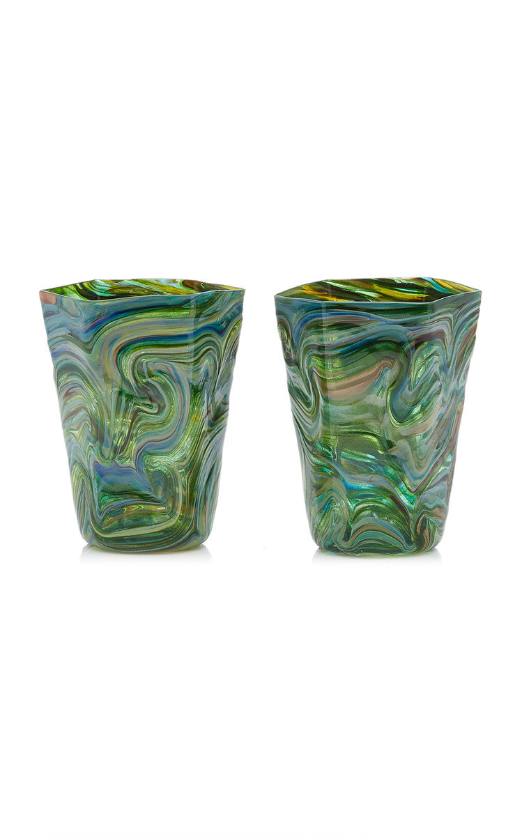 Murano Marbleized Tumblers-Set of 2