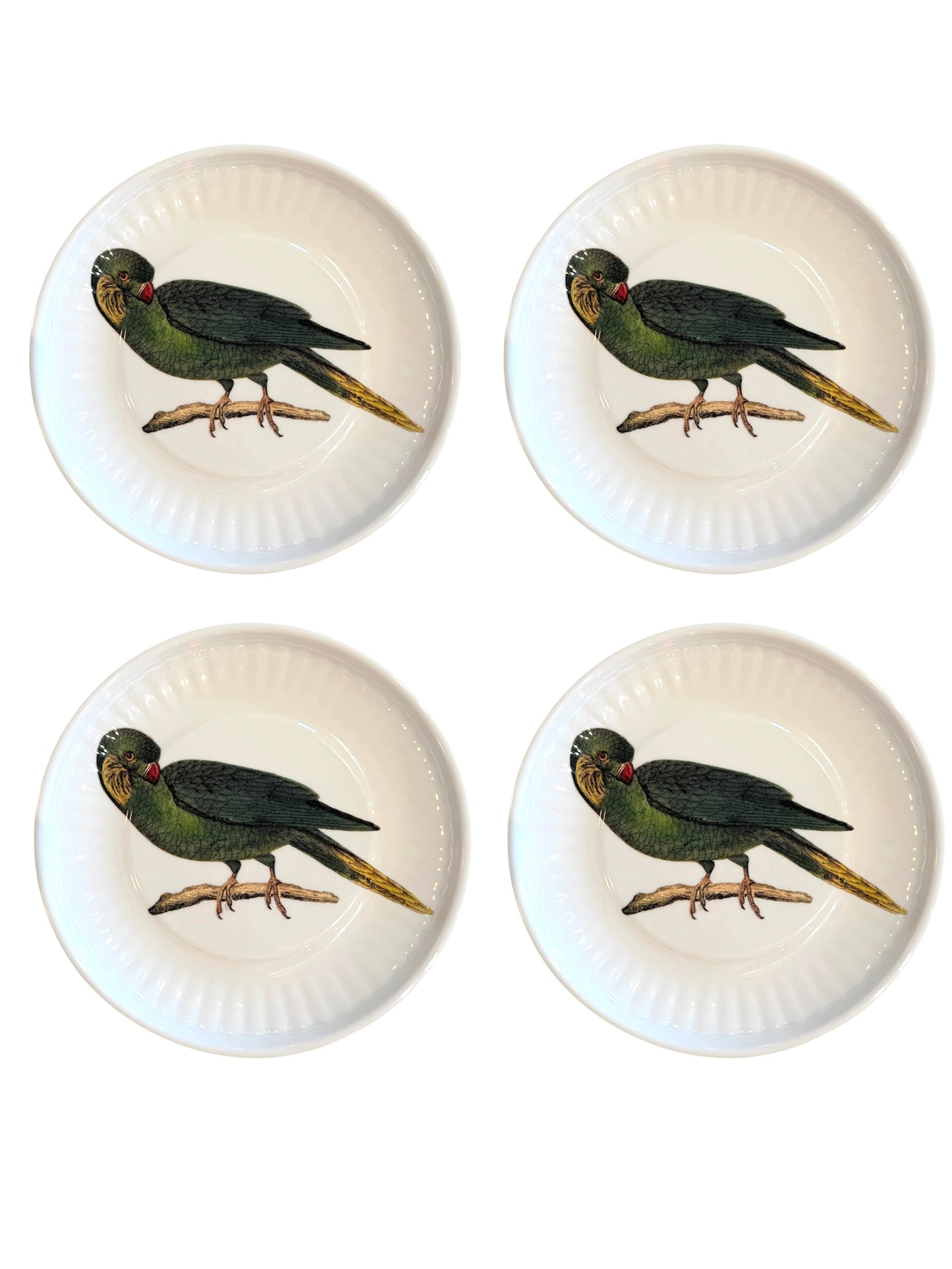 Parrot Melamine Plates - Set of 4