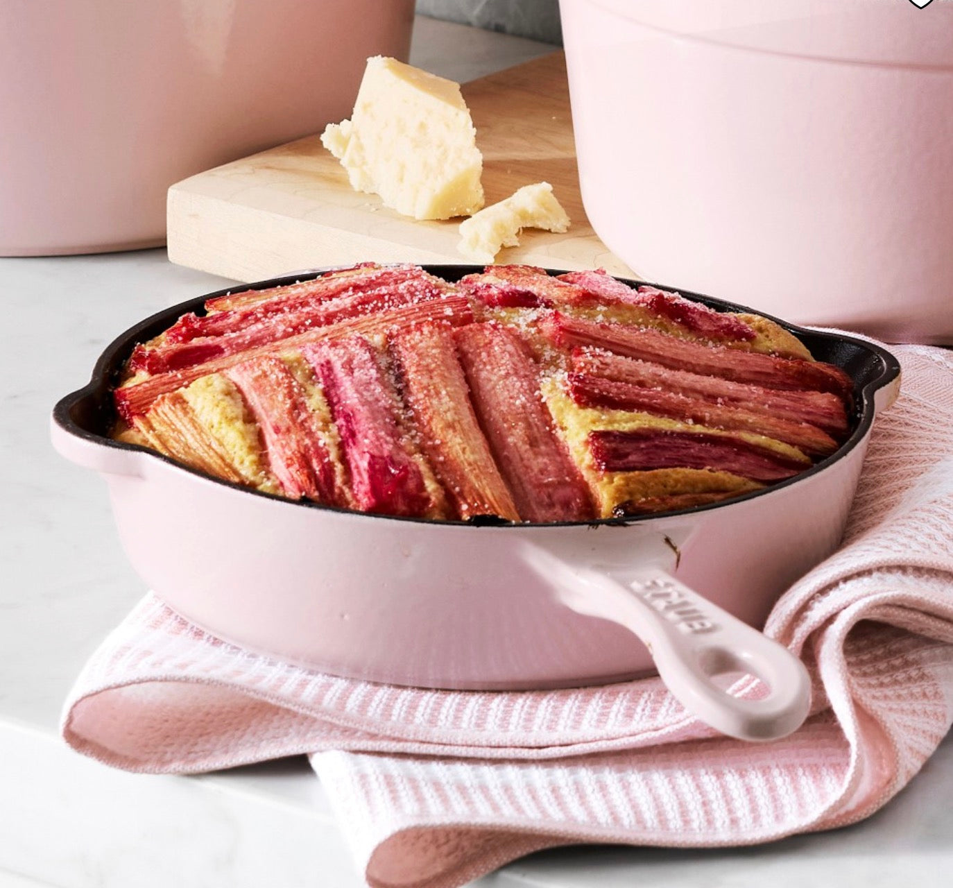 Staub Cast Iron 8.5 inch Traditional Deep Skillet in Pink Peony