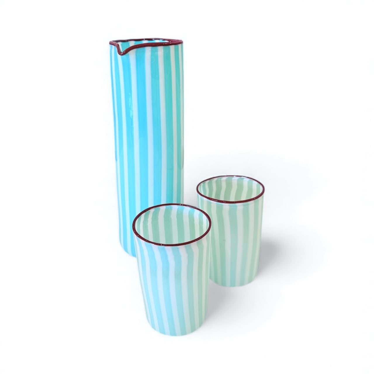 Venetian Blue Striped Tumbler-Set of 2