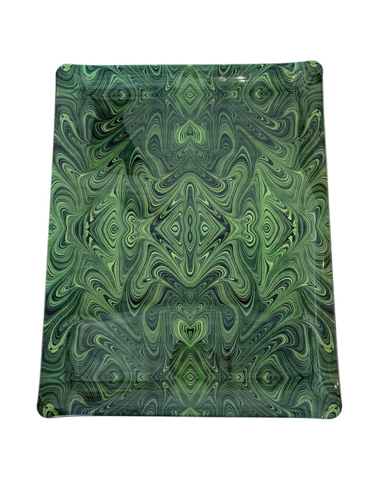 Green Marbled Acrylic Tray