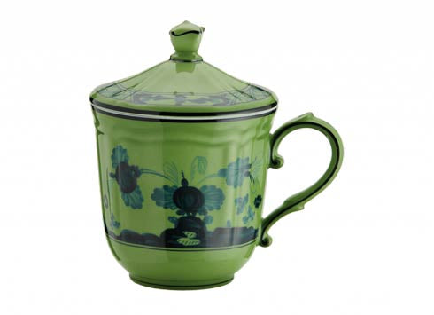 Oriente Italiano Malachite Mug with Cover by Ginori 1735