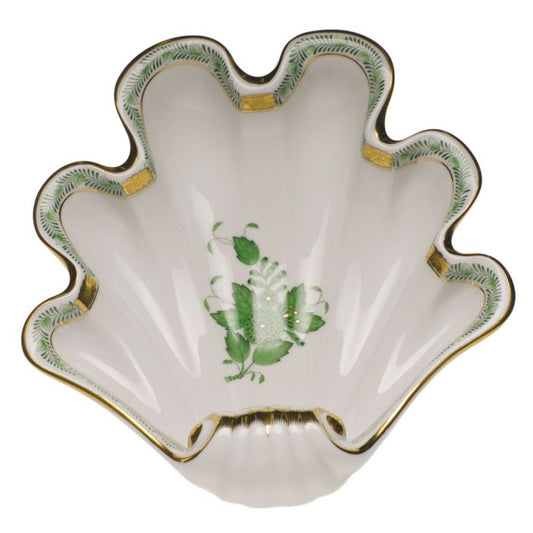 Herend Large Shell Dish Green