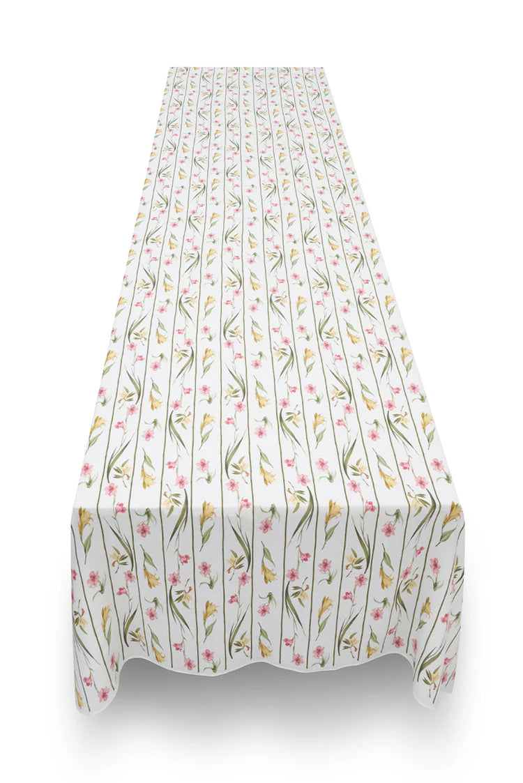 Gladioli Linen Tablecloth - 65x150 inches