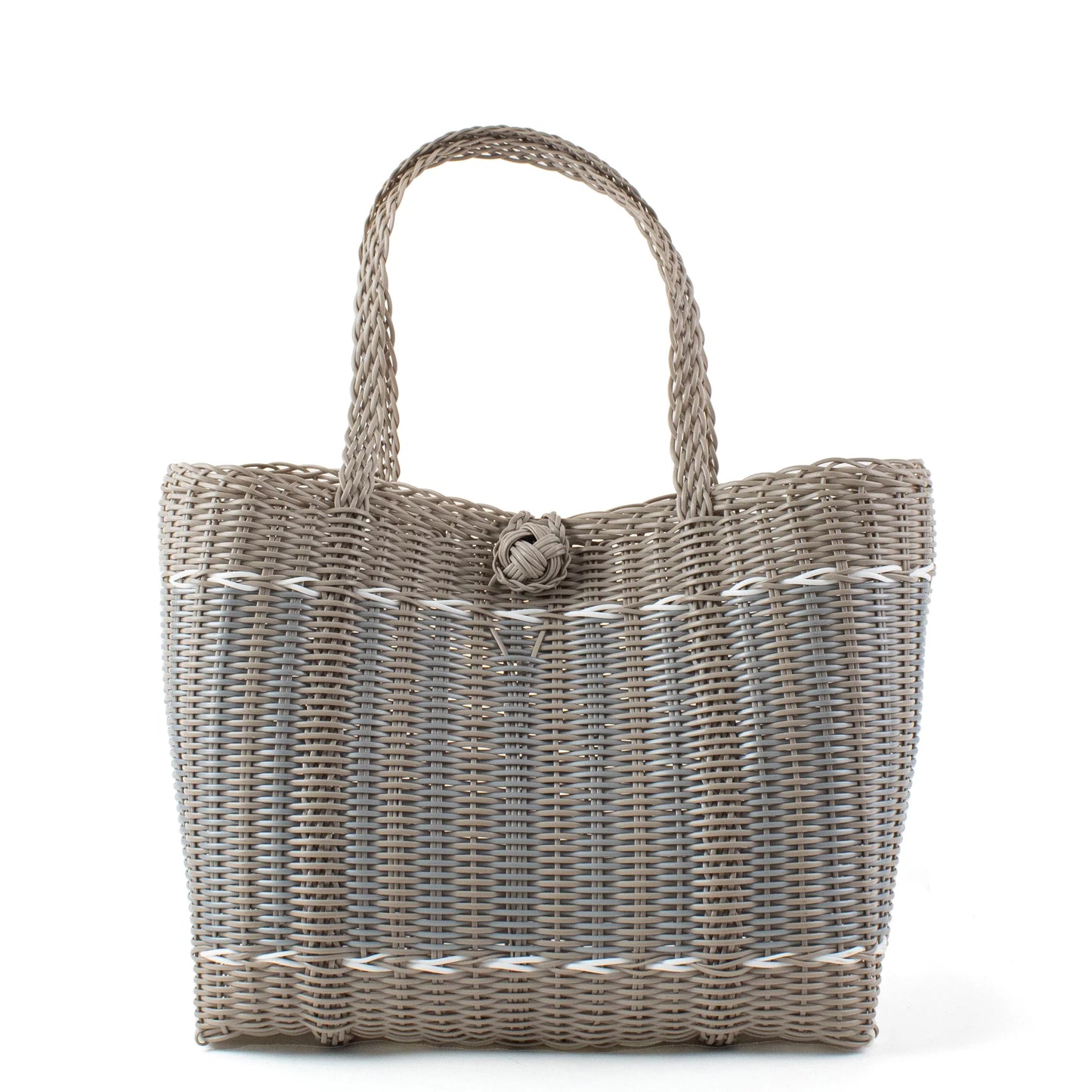The Lilley Line Small Market Bag- Putty and Silver