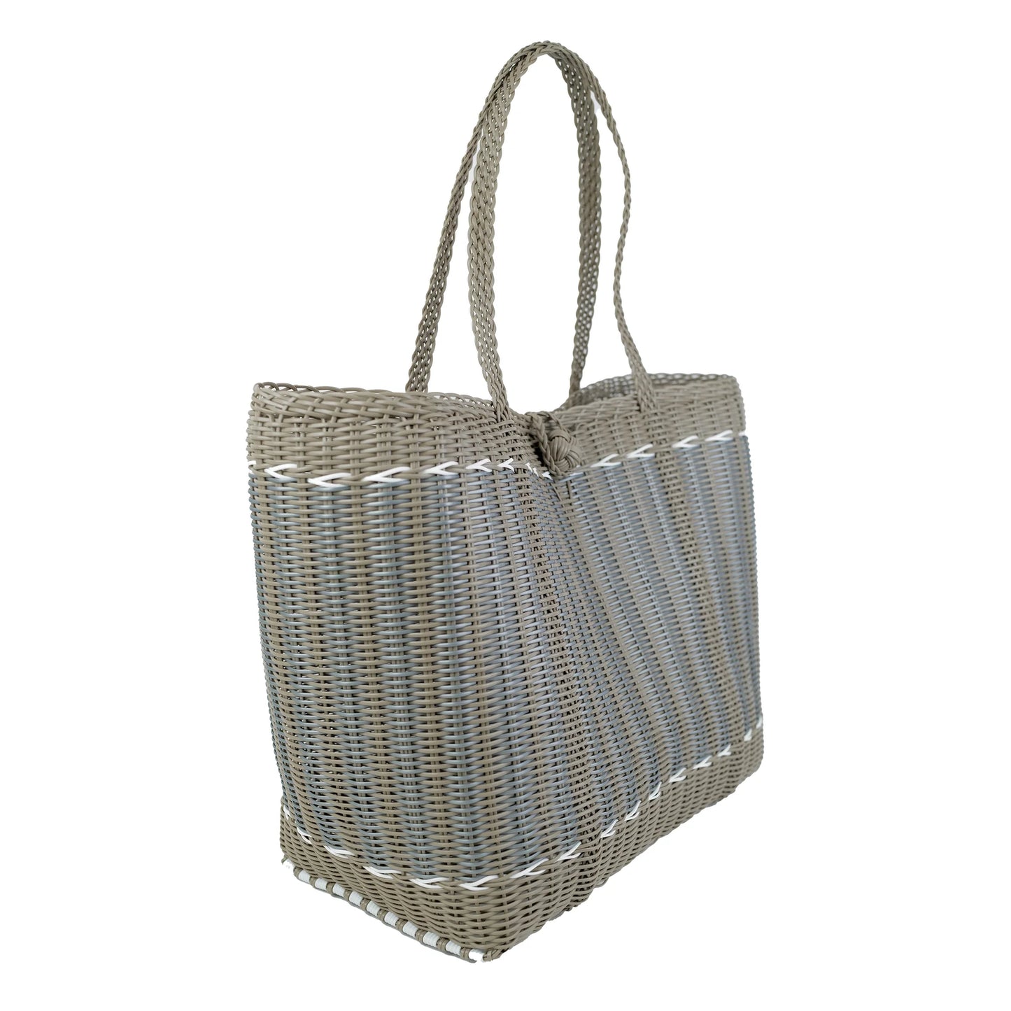 The Lilley Line Medium Market Bag- Putty and Silver