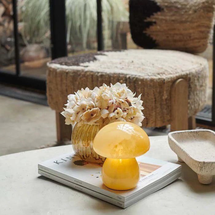 Glass Mushroom LED Light - Mango