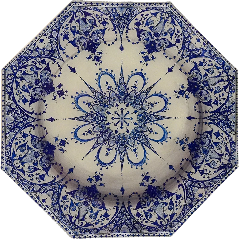 Blue Star Octagon Plate