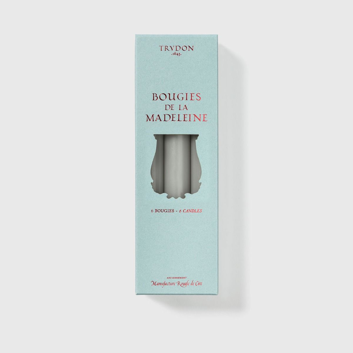 Grey Madeleine Taper Candle