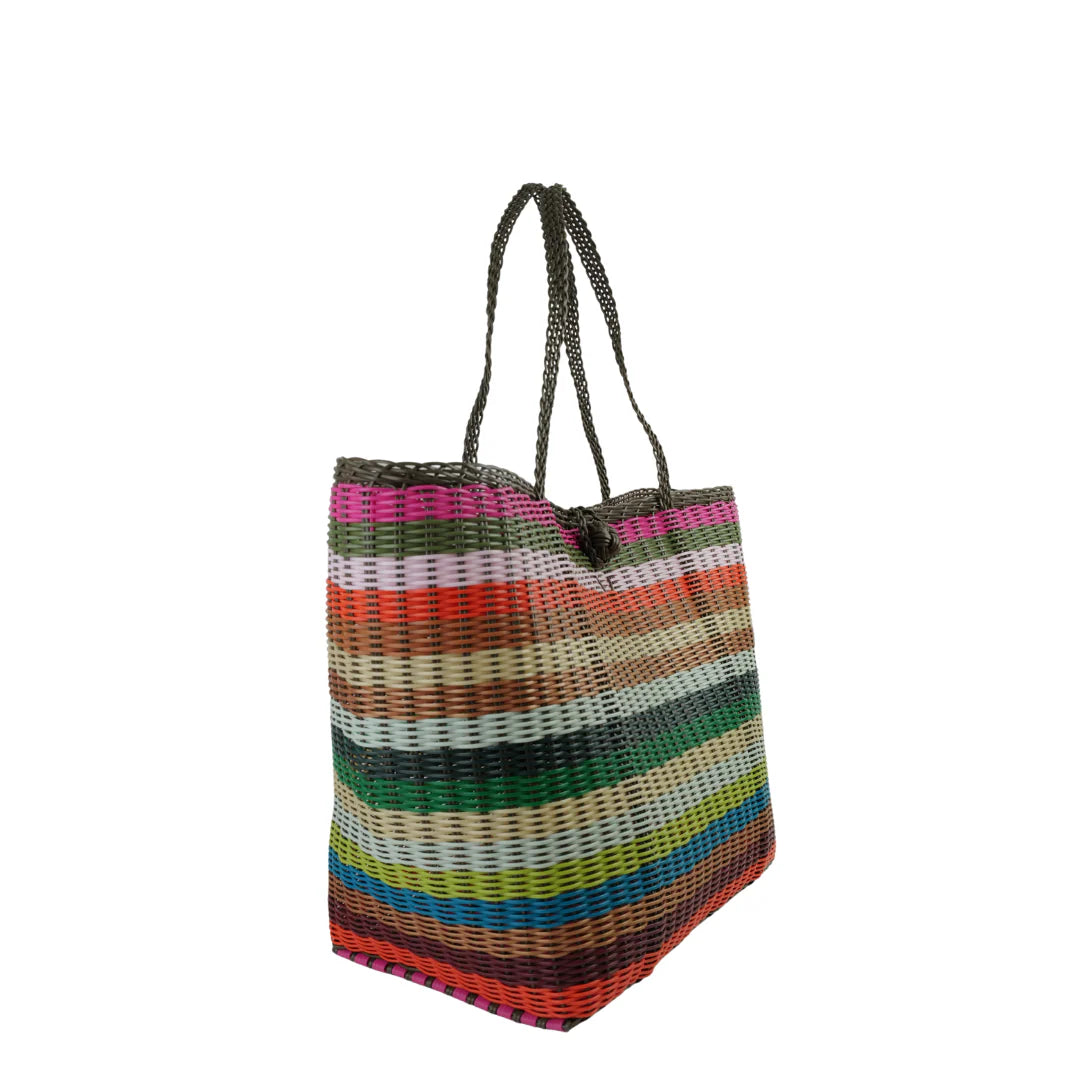 The Lilley Line Multi-Color Stripe Medium Market Bag