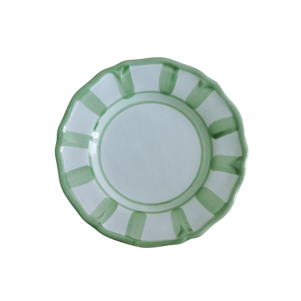 Italian Striped Lime Salad Plate- Set of 2