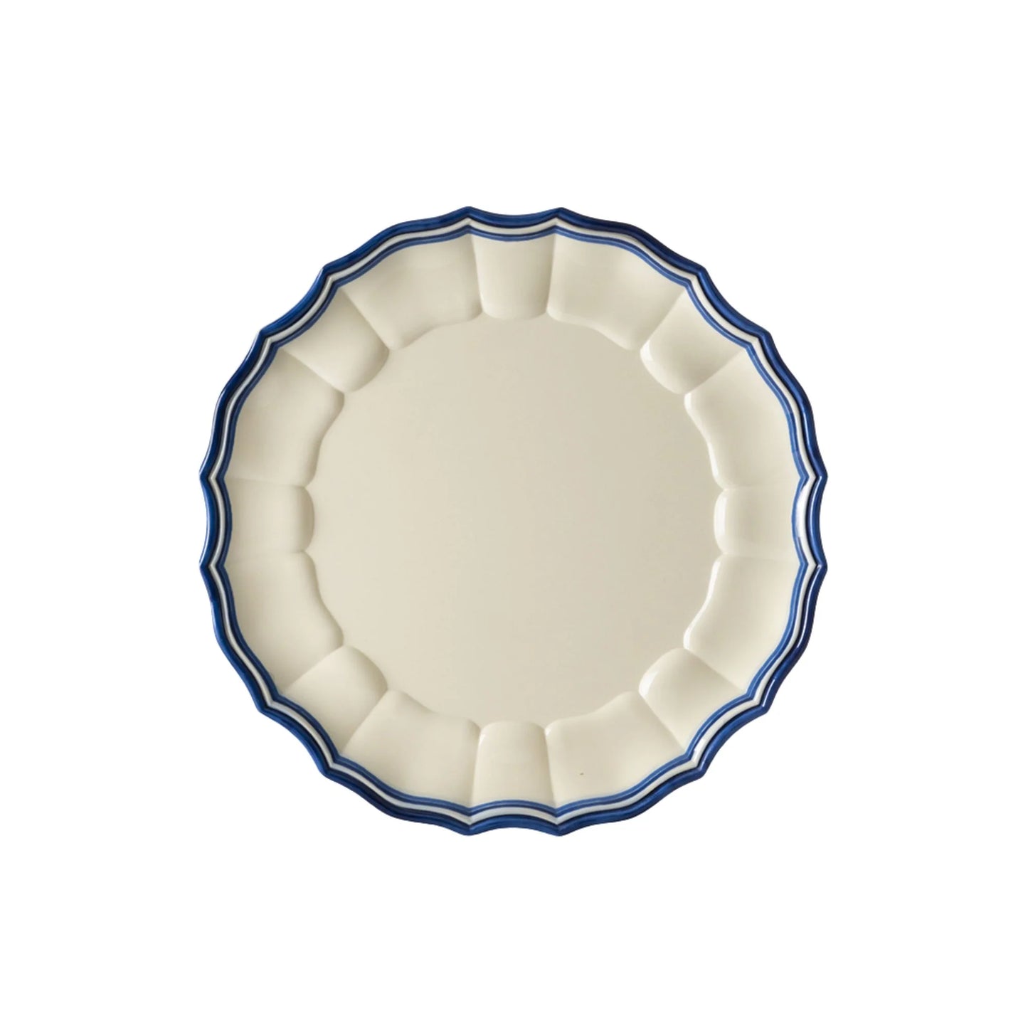 Eva Salad Plate Ivory and Blue - Set of 2