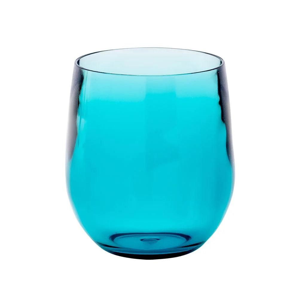 Turquoise Caspari Wine 12 oz Tumblers set of 4