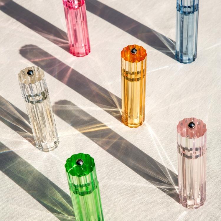 Light Pink Icy Flute Salt or Pepper Mill