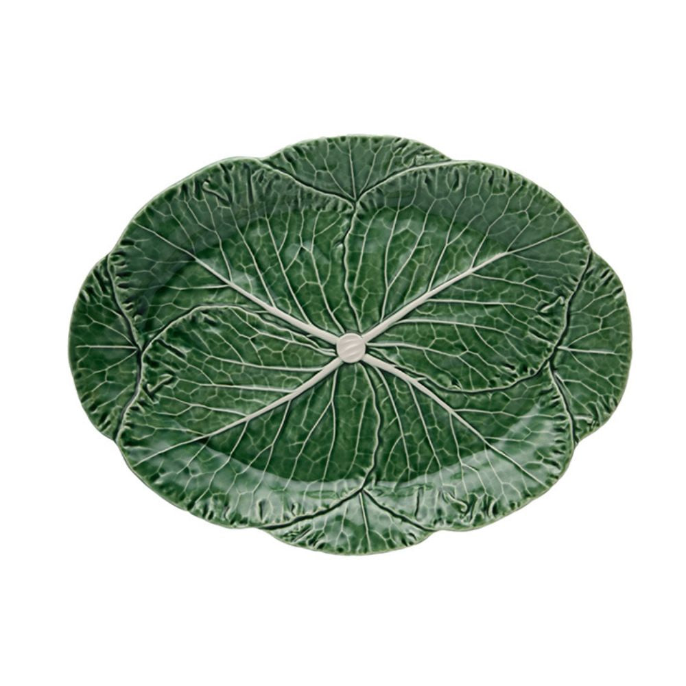 Bordallo Pinheiro Cabbage Large Oval Platter in Green